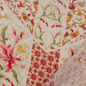 Viskose Satin rot-bunt
